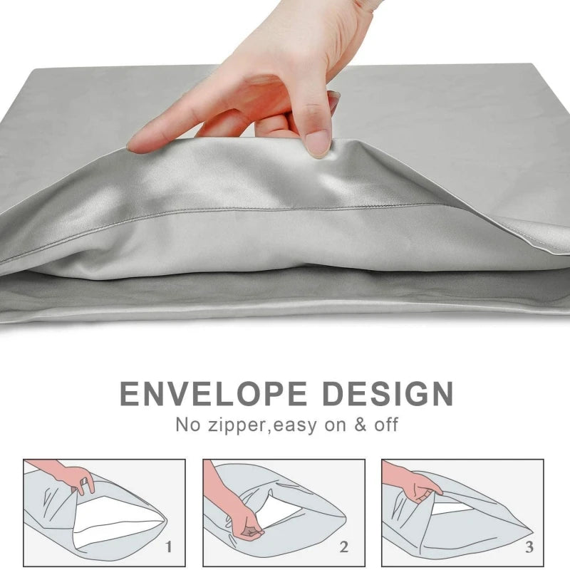 Natural Mulberry Silk Pillowcase Decorative Luxury 6A Bed Decorative Cushion Cover Solid Envelope Style Luxury Pure Pillow Case