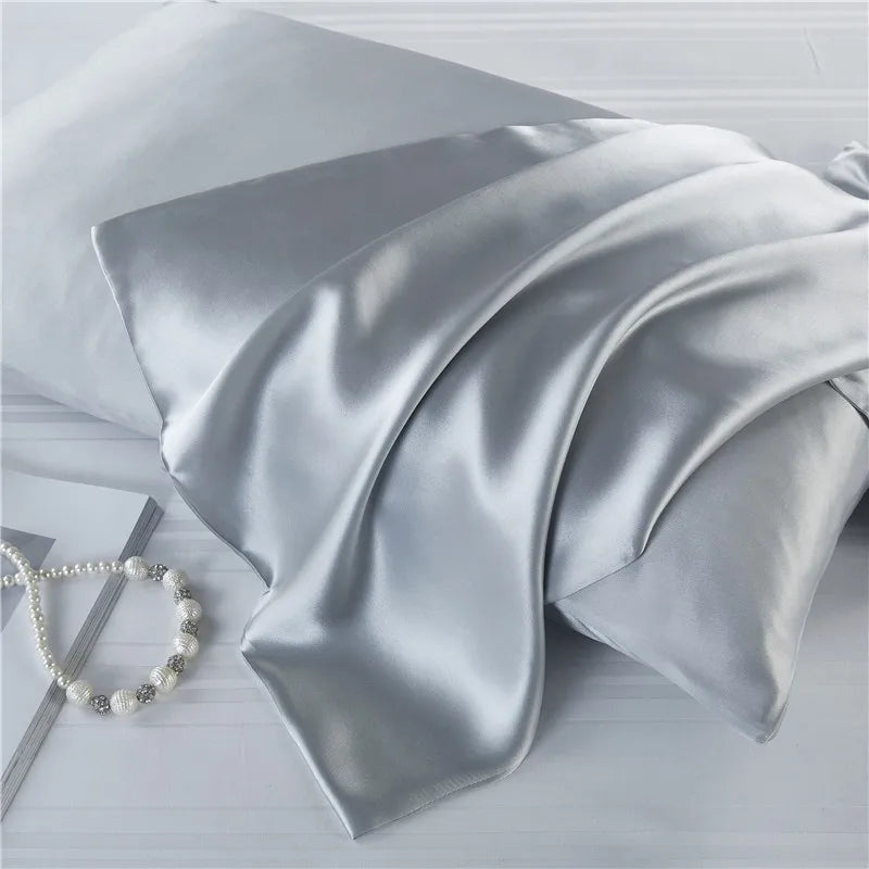 Natural Mulberry Silk Pillowcase Decorative Luxury 6A Bed Decorative Cushion Cover Solid Envelope Style Luxury Pure Pillow Case